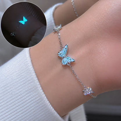 SET COLLAR DE MARIPOSA LUMINOSA : COLLAR + PULSERA